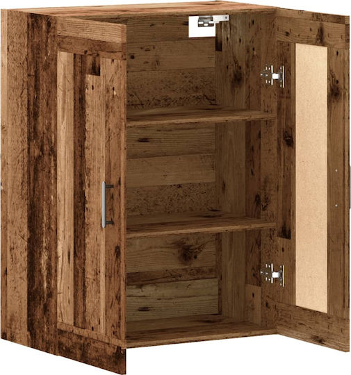 Wall Living Room Cabinet Made of Particle Board Brown 69.5x34x90cm