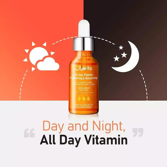 Jumiso All Day Vitamin Moisturizing Serum Face with Vitamin C & Hyaluronic Acid for Detoxification & Radiance 30ml