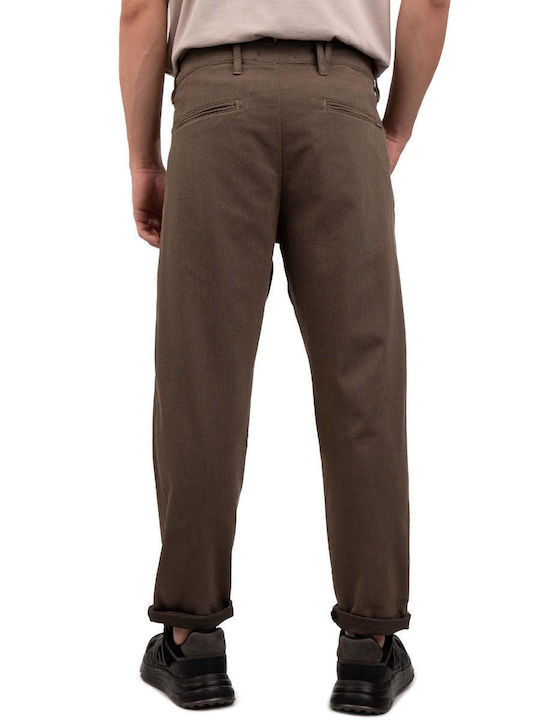 Gabba Firenze Men's Trousers Chino in Tapered Line Brown