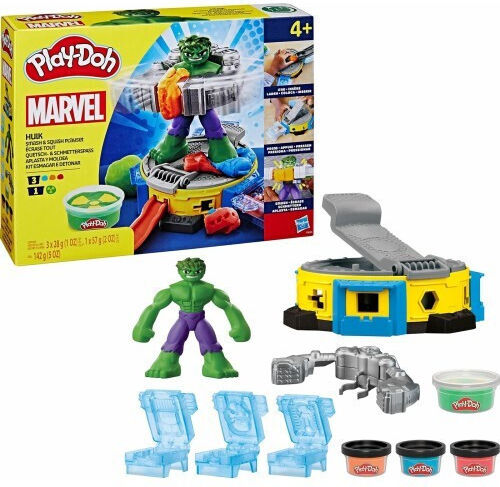 Hasbro Play-Doh Plasticine - Marvel Hulk Smash And Squish Game for 4+ Years