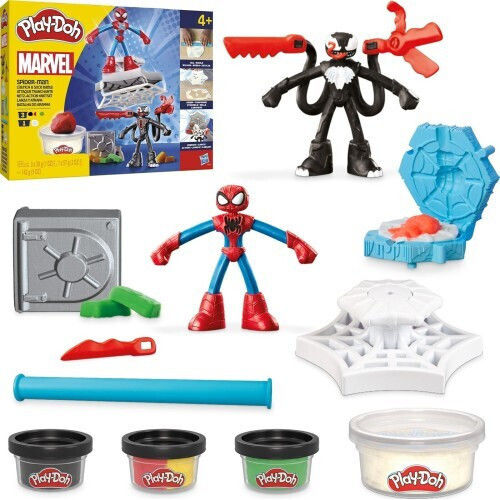Hasbro Плей-Доу Пластелин - Игра Marvel Spider-Man Launch & Slice Battle Playset за 4+ години