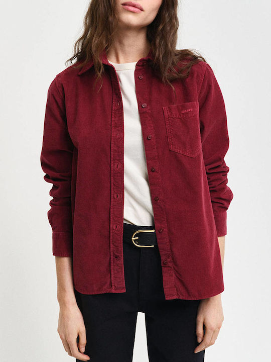 Gant Langärmelig Damen Hemd Dark Red