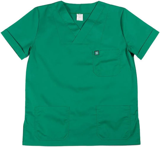 Alezi Unisex Σετ Ιατρικό Παντελόνι και Μπλούζα Πράσινο από Βαμβάκι και Πολυεστέρα