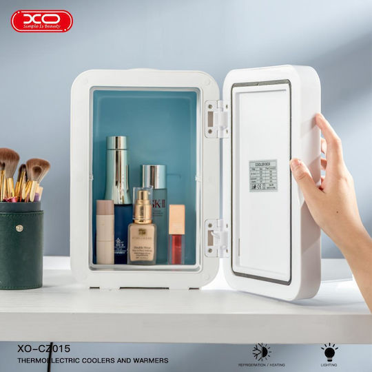 XO CZ015 Kosmetik-Kühlschrank 8lt Mit Spiegel Mit LED-Beleuchtung & Heizfunktion Weiß 55W