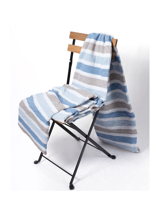 Silk Fashion Sofa Throws 2 Seater 180x250cm Light Blue/blue