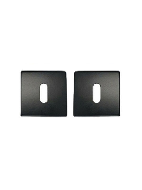 Import Hellas Lever Middle Door with Rosette Pair with Rosette Black