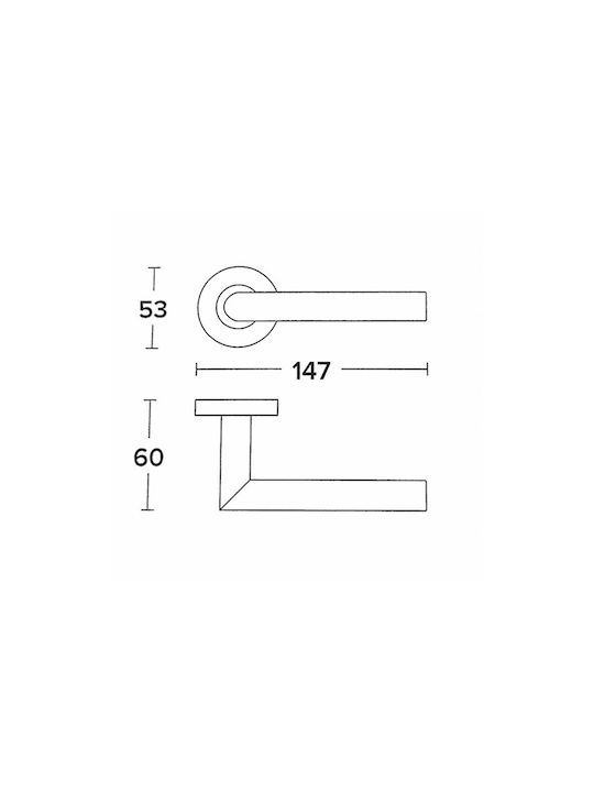 Conset Lever Middle Door with Rosette Pair with Rosette Inox