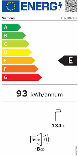 Siemens Ψυγείο Συντήρησης 134lt Υ82xΠ59.8xΒ60εκ. Λευκό AG KU21RADE0