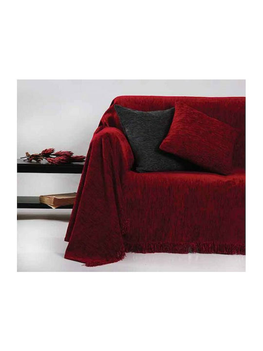 Anna Riska 1300 Three-Seater Sofa Throw Chenille 180x280cm Red