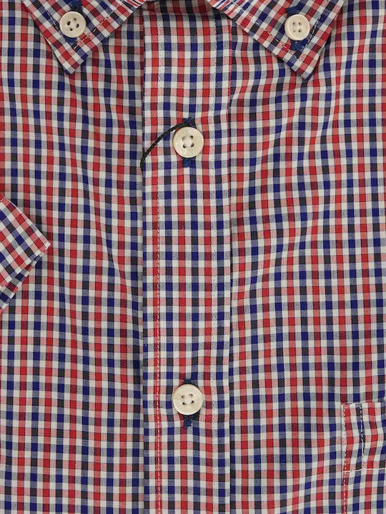 The Bostonians Men's Shirt Long Sleeve Checked Red