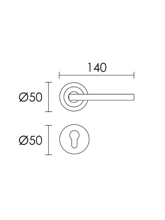 Conset Middle Door Lever Rosette Pair With Mouthpiece Nickel Matt-Chrome Conset Middle Door Lever Rosette Pair With Mouthpiece Nickel Matt-Chrome