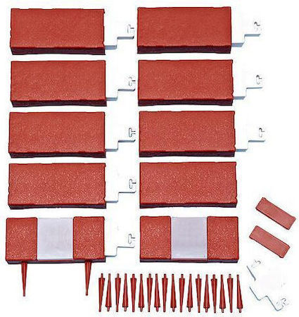 Decorative Border Brick Effect 2 X Solar Led Lamps Set 10 Pcs 2.1 M