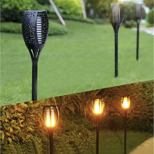 Garden Solar Lamp Gardlov Torch Type Flame 12 Led Warm White 7x51 Cm