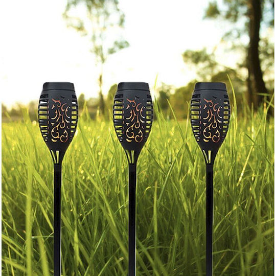 Garden Solar Lamp Gardlov Torch Type Flame 12 Led Warm White 7x51 Cm