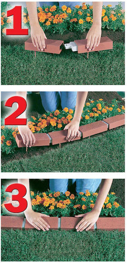 Decorative Border Brick Effect 2 X Solar Led Lamps Set 10 Pcs 2.1 M