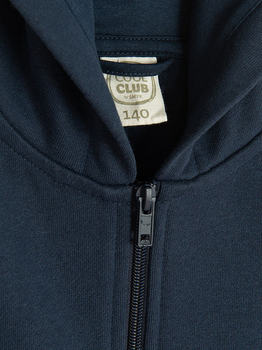 Kids Sweatshirt Cardigan with Hood Blue