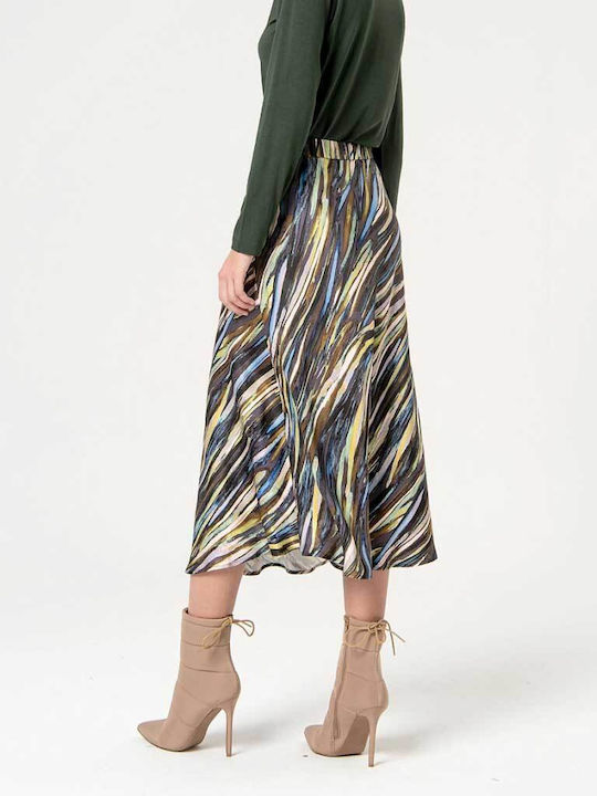 Surkana Satin Midi Skirt Green