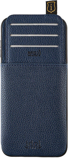 Idol 1991 Anti-rfid Wallet Piele / Silicon / Piele artificială Albastru (Xiaomi Redmi Note 13)