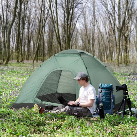 Cort De Camping Igloo Verde Pentru 2 Persoane 206x185x120cm