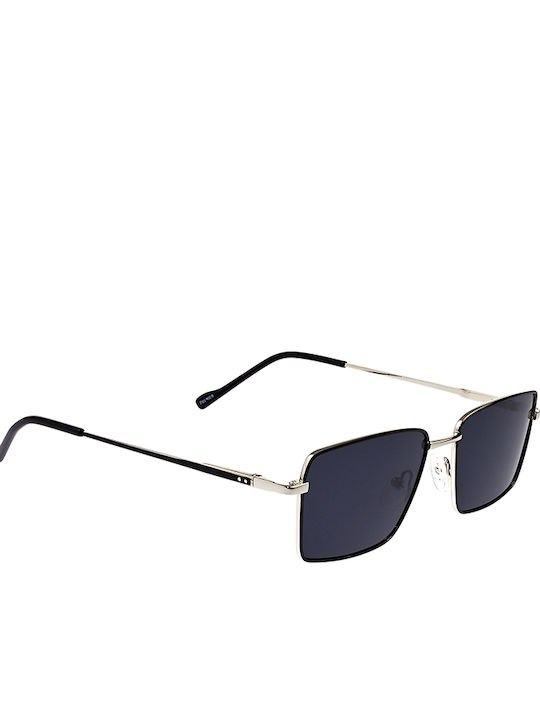 Premier Sunglasses with Silver Metal Frame and Black Polarized Mirror Lens PremierF3101C2