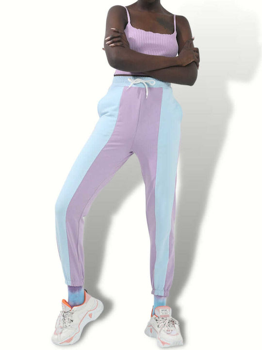 Women's light blue-lilac sweatpants