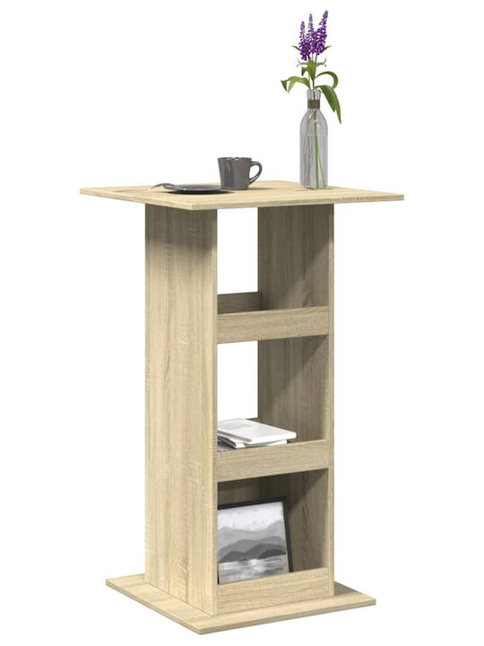 Square Table Bar Wooden Oak 60x60x102cm