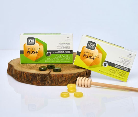 Pharmalead Propolis Plus+ Παστίλιες για Παιδιά & Ενήλικες Χωρίς Ζάχαρη & Γλουτένη Μέλι & Λεμόνι 16τμχ