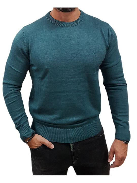 Rebase Men's Blouse Teal Melange, Petrol