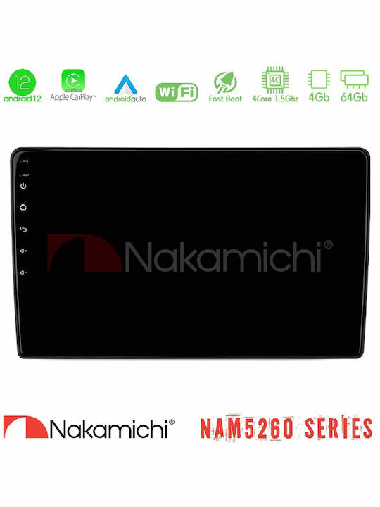 Nakamichi Car Audio System for Nissan Micra 2011-2014 (Bluetooth/USB/AUX/WiFi/GPS/Apple-Carplay/Android-Auto) with Touch Screen 9"