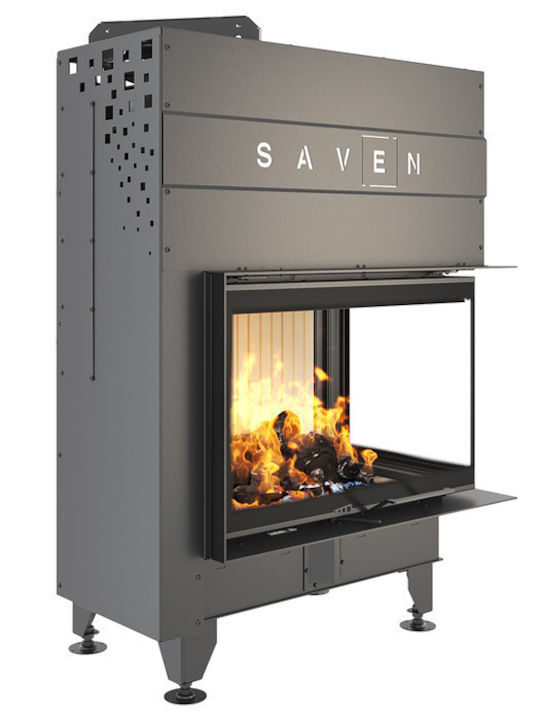 Saven Energy Up Kaminofen Holz Rechte Ecke mit Schiebetüren