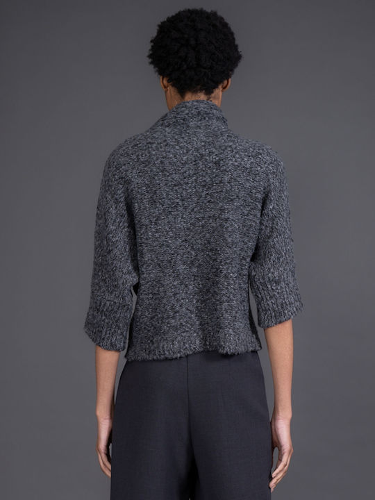 Women's Sweater with 3/4 Sleeve Gray