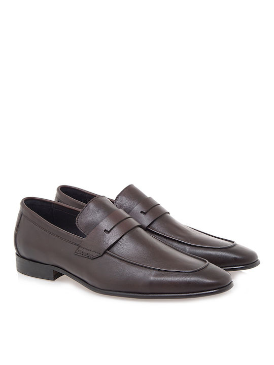 Isaac Roma Men's Leather Loafers Brown