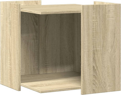 Katzenklo-Gehäuse Sonoma Eiche 53x53x51cm Behandeltes Holz 857753 Braun