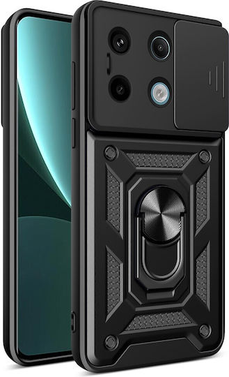 Techsuit Camshield Umschlag Rückseite Kunststoff / Silikon Schwarz (Redmi Note 13 Pro 5G / Poco X6)