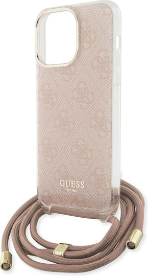 Guess Back Cover Plastic with Strap Pink (iPhone 15 Pro Max)