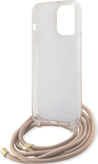Guess Back Cover Plastic with Strap Pink (iPhone 15 Pro Max)