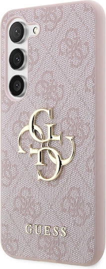 Guess Metal Logo Umschlag Rückseite Leder Rosa (Samsung S24 Plus)