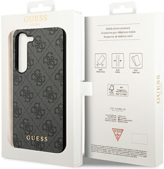 Guess Metal Gold Logo Back Cover Leather / Plastic Black (Samsung S24 Plus)