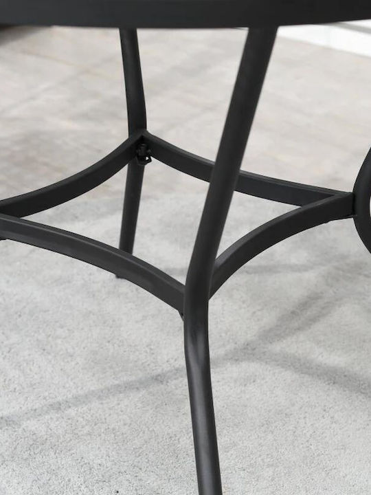 Metal Masa pentru spații exterioare Negru 91x71.5cm