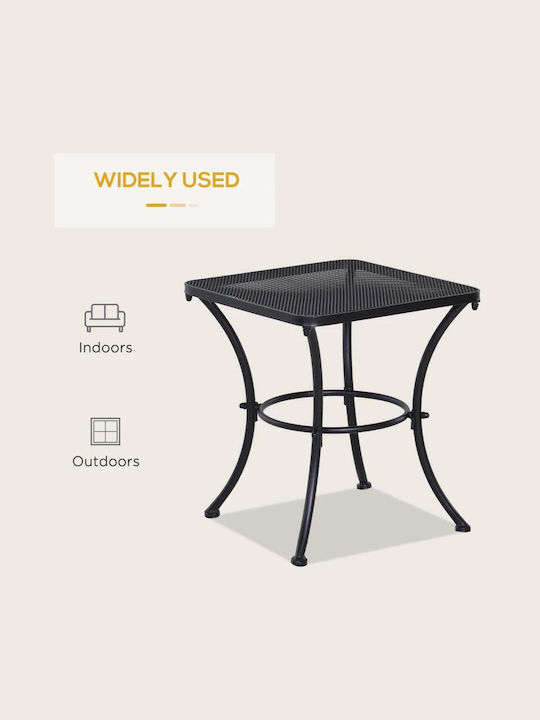 Metal Masa pentru spații exterioare mici Negru 45x45x50buc