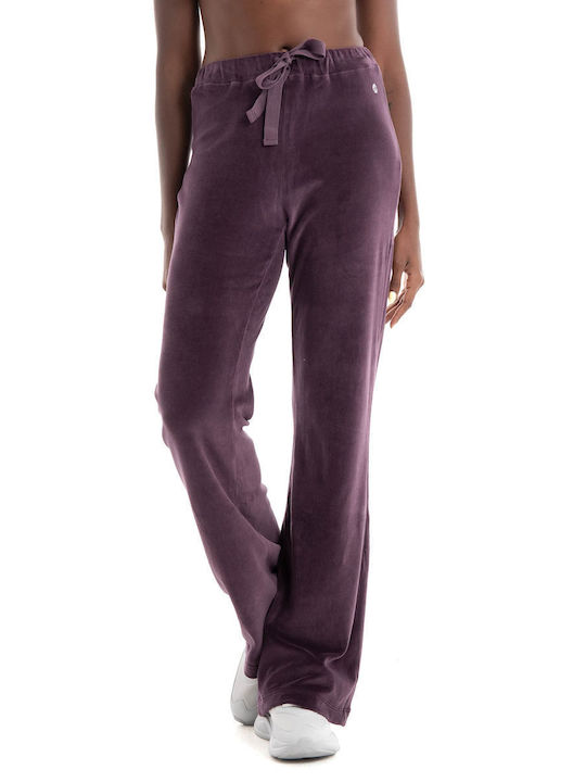 Deha Women's Fabric Trousers Flare Dark Purple