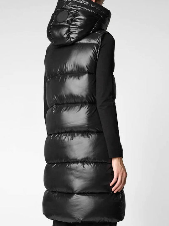 Save The Duck Kurz Damen Ärmellos Puffer Jacke für Winter Black