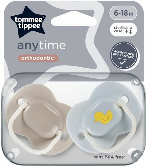 Tommee Tippee Silicone Pacifiers Green - Blue for 6-18 months 2 Pieces
