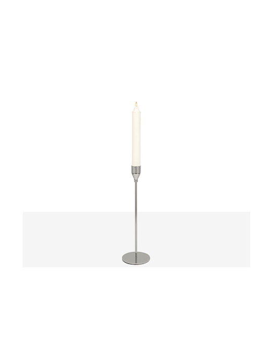 Romimex Candle Holder Metal in Silver Color 8x8x28cm 1pcs