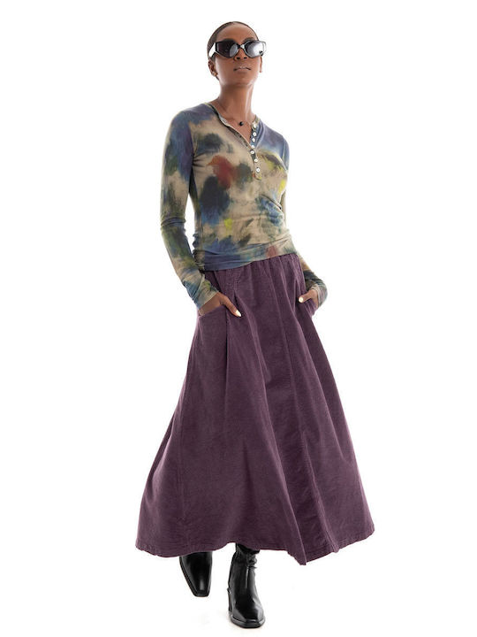 Deha Pleated Skirt Dark Purple