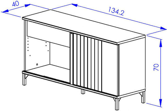 Kabinett Büro aus MDF Faro Eiche 135x40x70cm