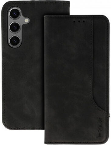 Wonder Handyhülle aus Synthetischem Leder / Silikon Schwarz für Galaxy A15