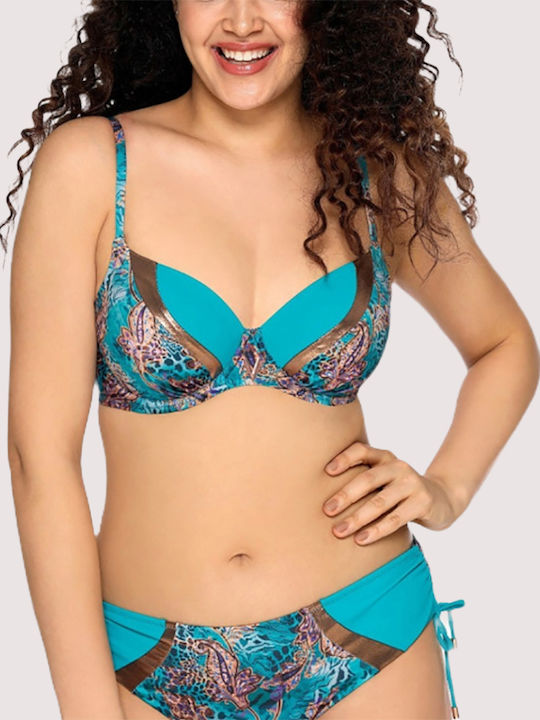 Bikini Σουτιέν με Ενίσχυση Τυρκουάζ, Μπρονζέ