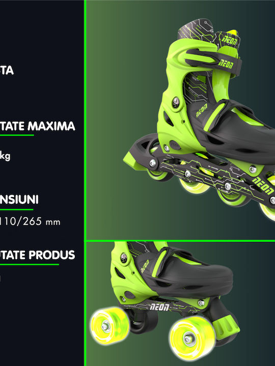 Y Volution Neon Combo Inline / Quad Rollers Grün Erwachsene/Kinder