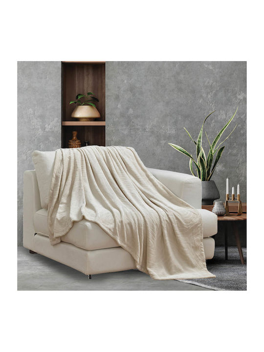 Borea Three-Seater Sofa Throw Jungle 170x280cm Coffee